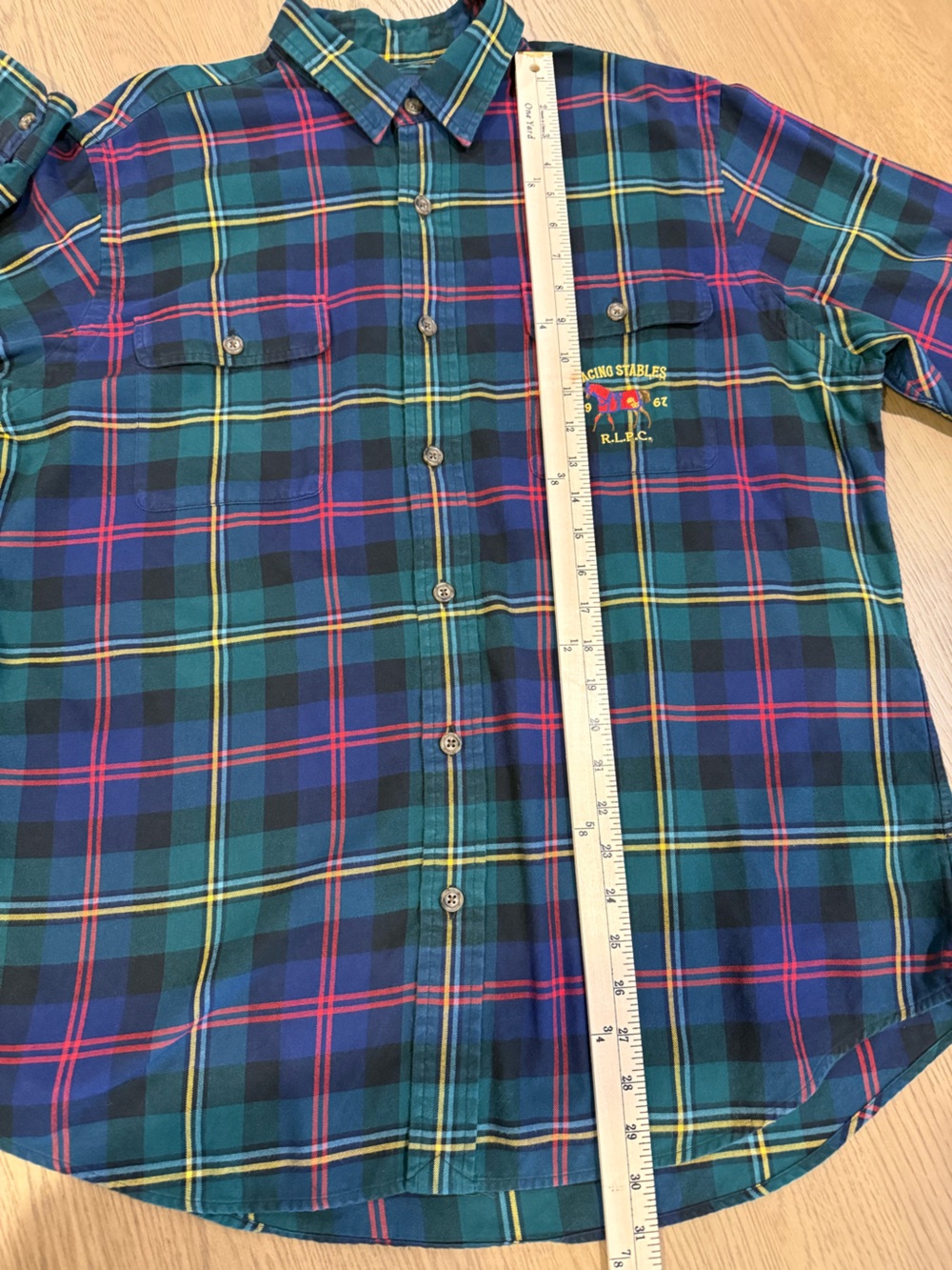 Polo Ralph Lauren Plaid Flannel Shirt XL Classic Fit Equestrian Preppy Button Up - Picture 8 of 13